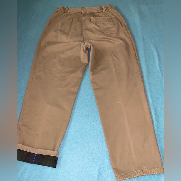 CABELA’S khakis fully flannel lined pants button zipper fly tan cozy size 14 reg - Picture 2 of 14